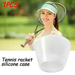 1pcs Tennisracket Shockproof Siliconen Grips Terug Cover Power Cap Transparant Tennisracket Wit Sport Accessoires Outd G1z2