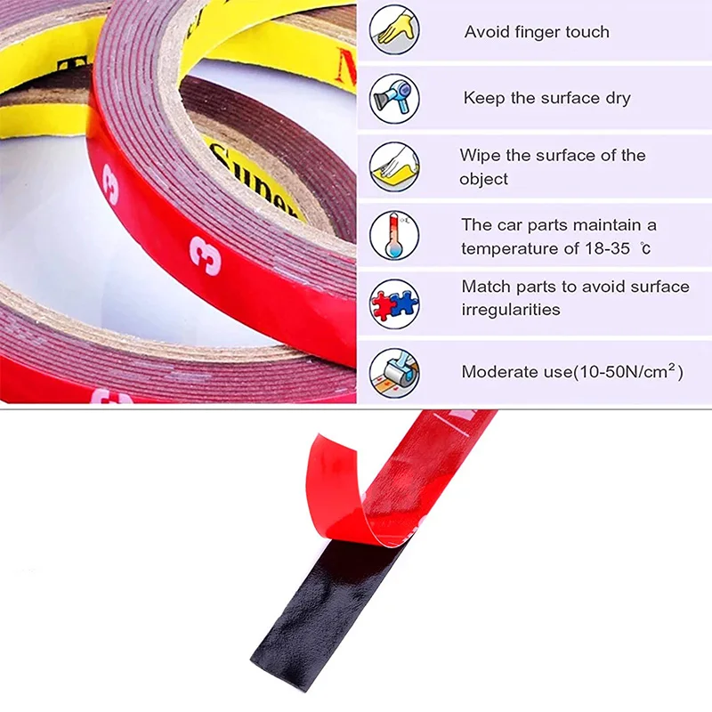 2M Car Special Double Sided Tape Heavy Duty Acrylic Foam Adhesive DIY Sticker Strong Adhesive Tape Sticker for Auto Decor car double sided tape double sided tape car adhesive tape
