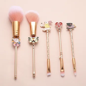 

Alice in Wonderland Makeup Brushes Set Powder Foundation Blending Eyeshadow Blusher Concealer Brush Cosmetic Beauty Tools 5Pcs