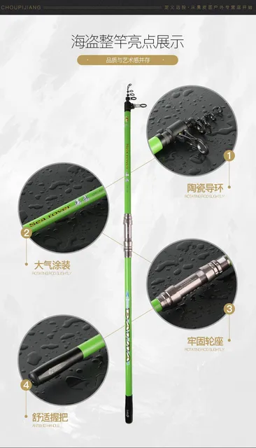 Madmouse Pirate Long Casting Fishing Rod 3.6-5.4m Telescopic