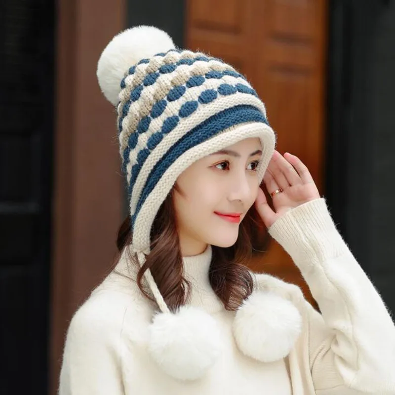 BINGYUANHAOXUAN Новое модное женское зимнее, связанное из шерсти шапка женская шапочки с шарфами теплые зимние шапки для девочек шапочки