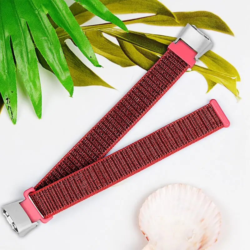 OULUCCI leather watch band for Samsung galaxy SM R370 watch band Metal Bracelet strap for samsung galaxy watch strap - Цвет: Nylon  red