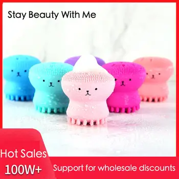 

Cute Octopus Silicone Washers Colors Soft and Useful Comfortable Cleaning T Zone Massage Rich Bubbles Handmade Wash Face Tool