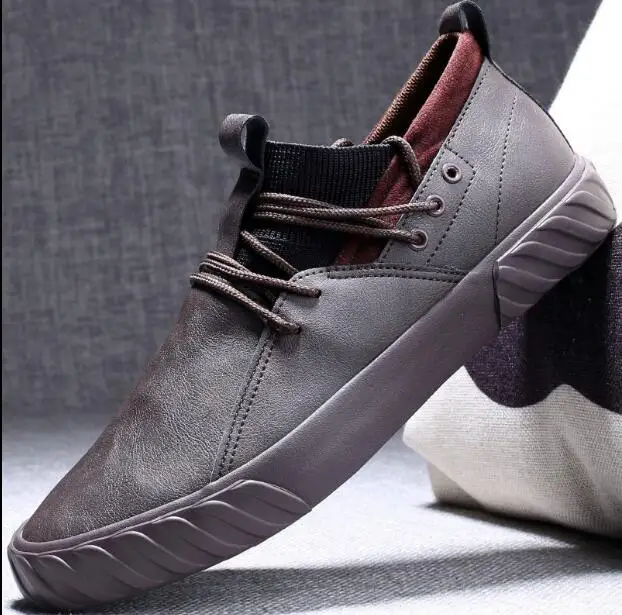 autumn new fashion street cool men lace up leather casual shoes man trend shoes man loafers