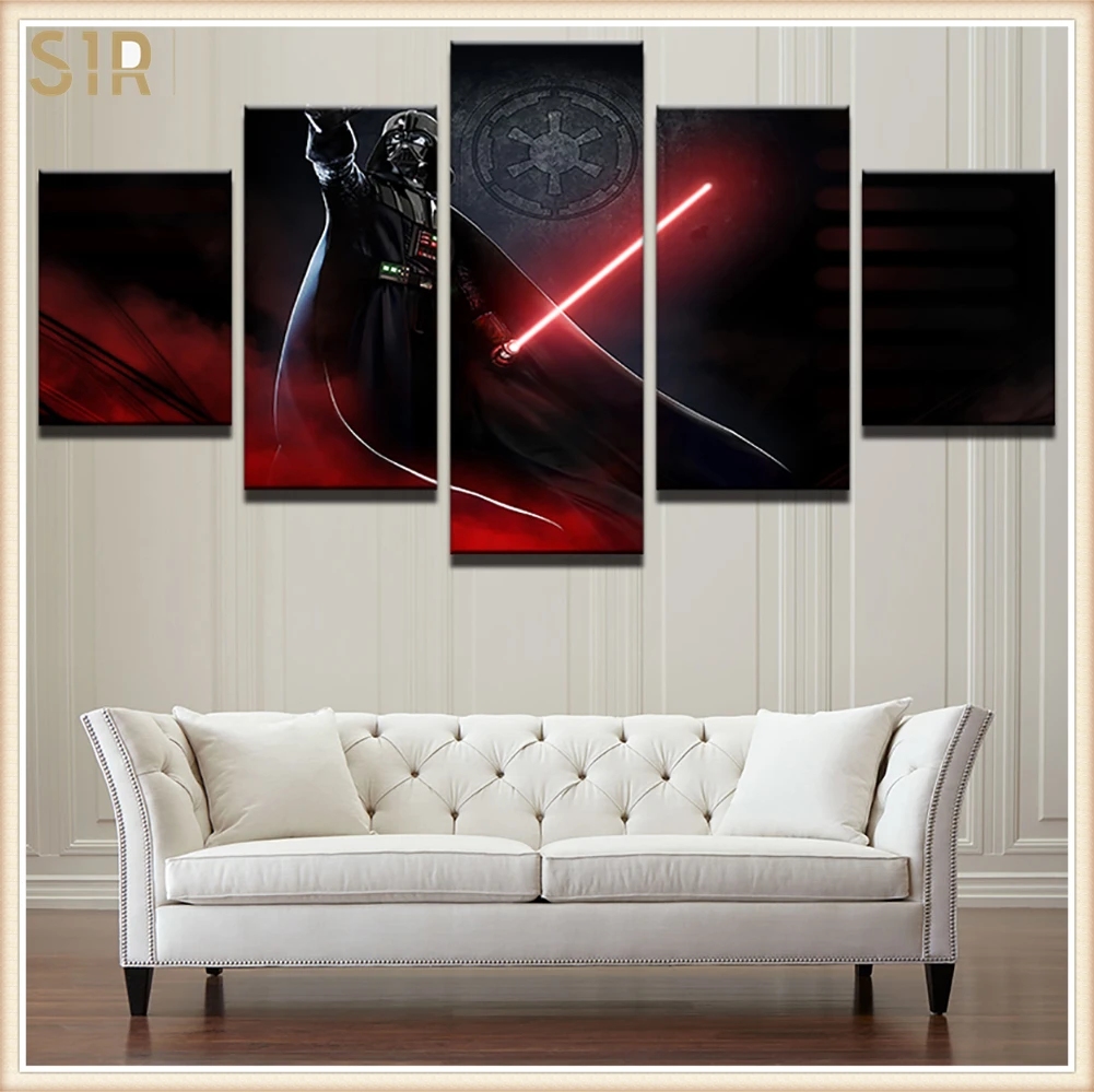 

Star War Decorations for 5 Part Movie HD Poster Living Room Decoration Room Decor Anime Wall Art Star War Poster Wall Decor