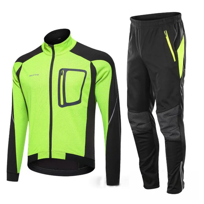 Men's windbreaker winter Cycling Jacket set Mountain Bike waterproof Riding Cycling Jacket sets reflective rain coat jacket suit
