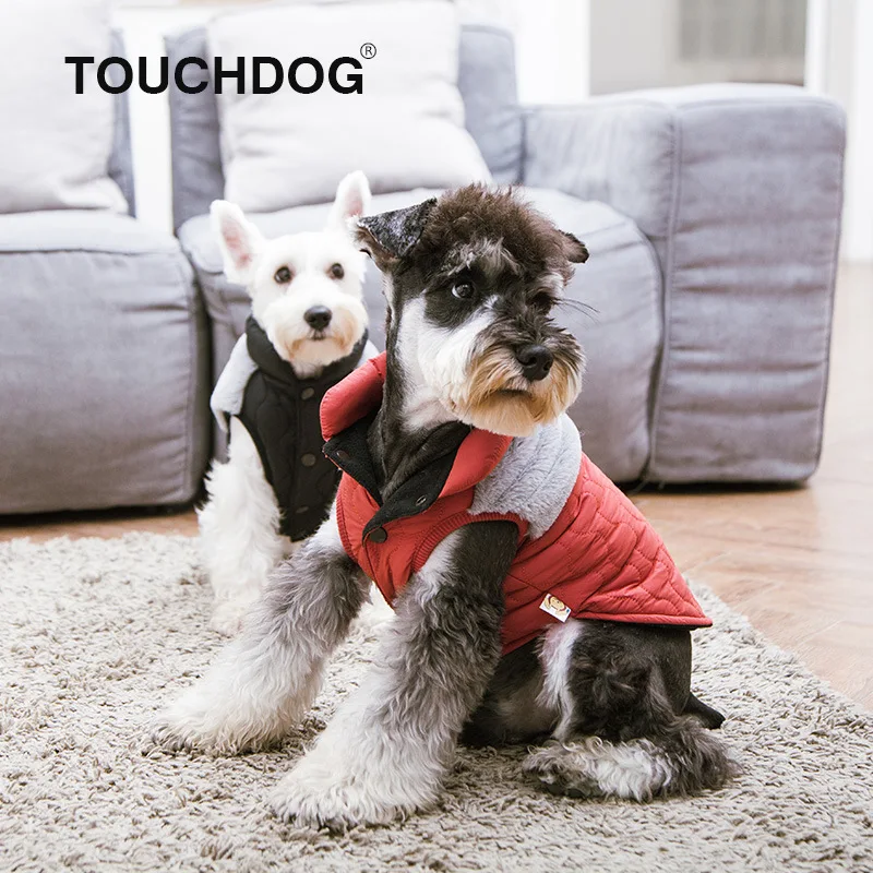 Touchdog зимняя одежда для собак ветрозащитный и морозостойкий костюм теплое пальто
