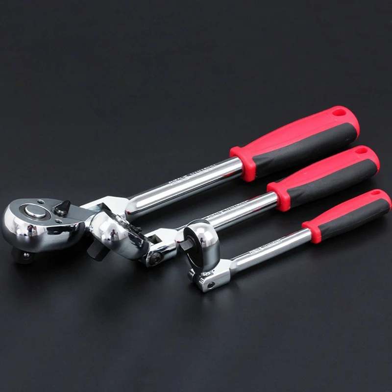 Adjustable Ratchet Wrench 1//4/" 3//8/" 1//2/" Socket Adapter Spanner Auto Repair Tool