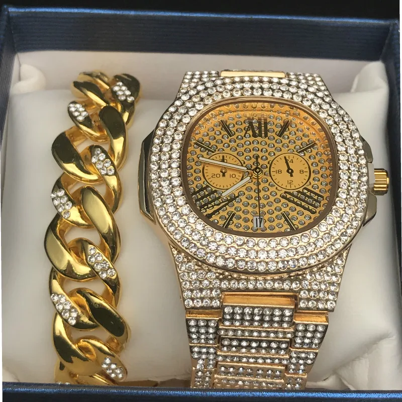 Men Luxury Gold Hip Hop Jewelry Stylish 