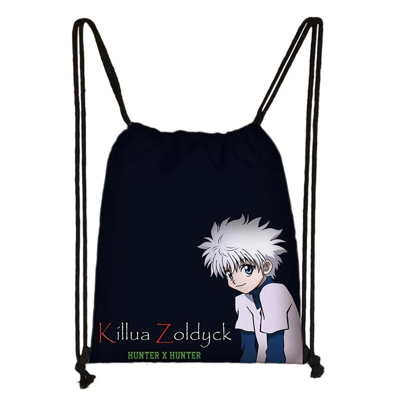 Anime HUNTERxHUNTER Backpack Hunter X Hunter Women Drawstring Bag HXH Killua Zoldyck Gon Freecss Chrollo Girl Storage Travel Bag stylish backpacks for teenage girl Stylish Backpacks