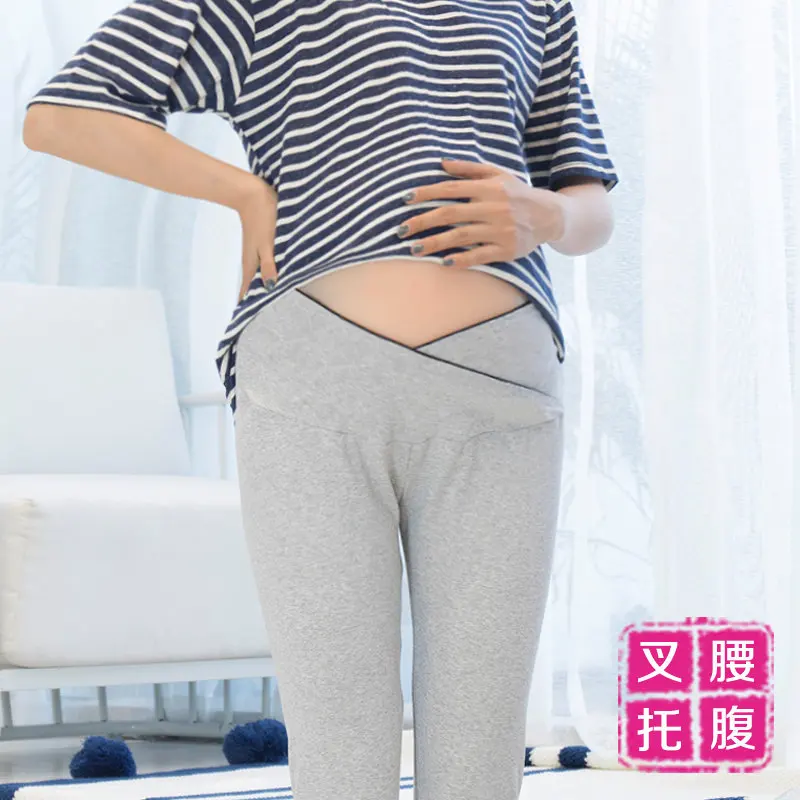 

[Akimbo Abdominal Support Capri] 2019 Thin Type for Spring And Autumn Outer Wear Large Size Pure Cotton Autumn Low-Rise Leggings