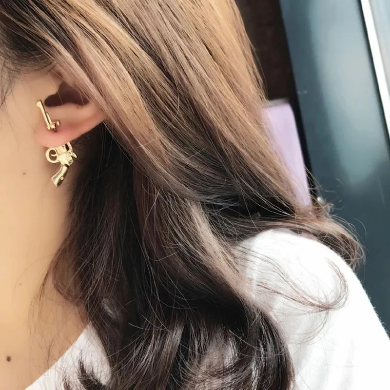 Gothic Gun Silver Gold Color Ear Cuff for Women Girls Punk Rock Pistol Clip Earrings Earcuff Party Gifts Jewelry Orecchini