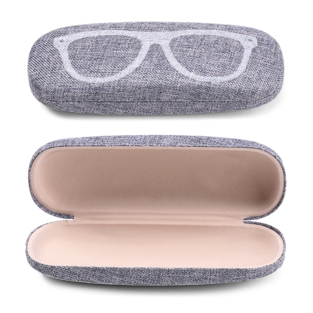 Simple Glasses Logo Glasses Box Women Men Candy Color Hard Leather Reading Glasses Sunglasses Case Portable Eyewear Protector