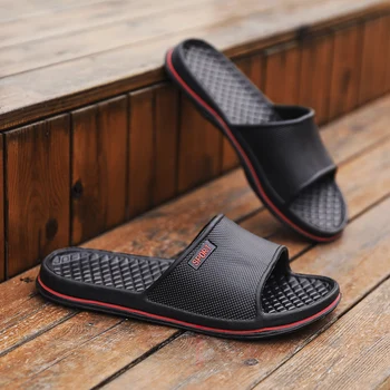 

Summer Bathroom Slippers Men House Sandals Large Size EUR43-48 Male Home Shoes Special Plus Size US13 Youth Indoor Slippers