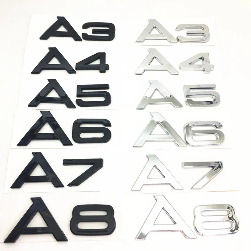 3D ABS A3 A4 A5 A6 A7 A8 Q3 Q5 Q7 наклейка на задний бампер автомобиля с английскими буквами