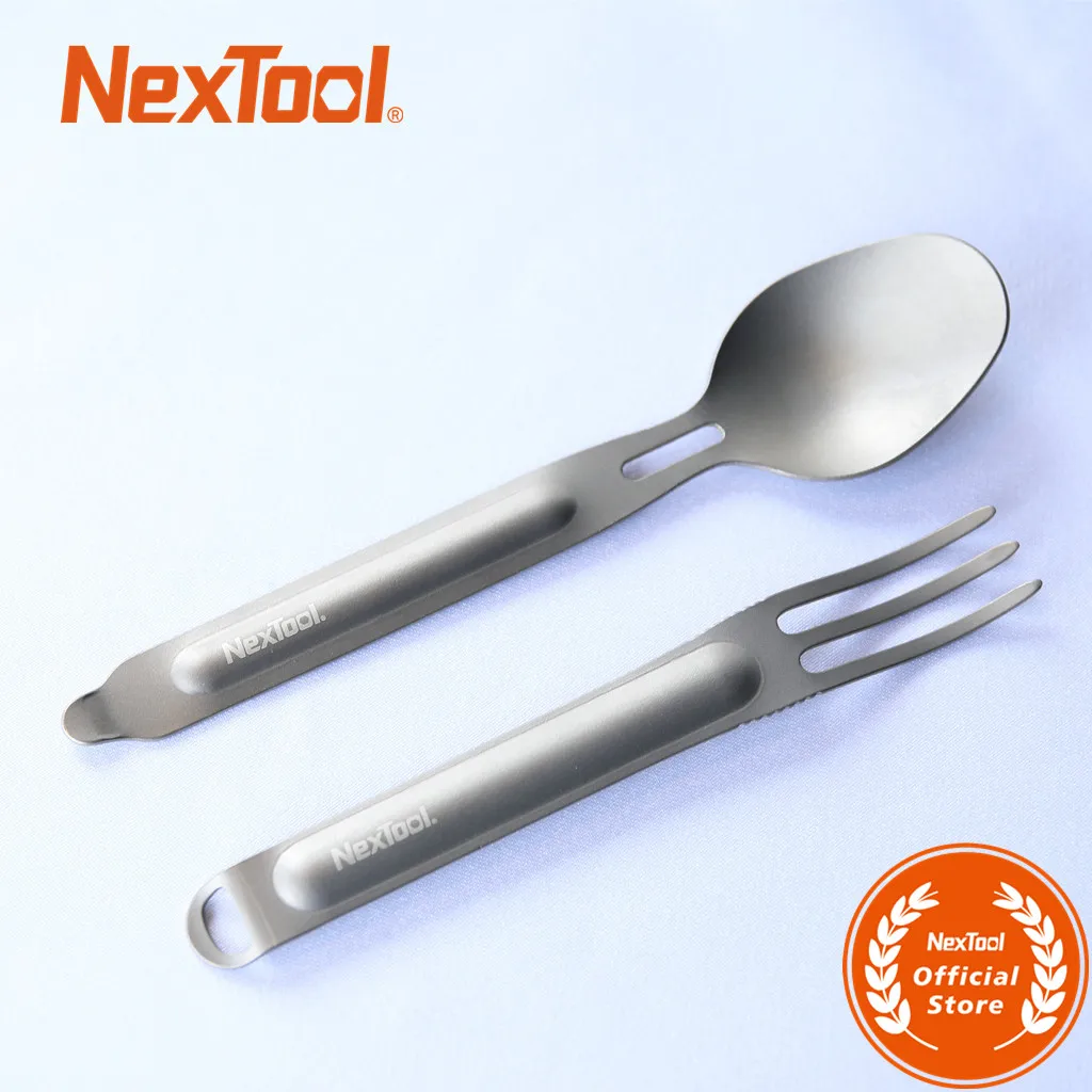 NE0124 NexTool Outdoor Ti столовый набор из вилок Ложка 2 в 1 коробка для хранения столовой