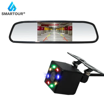 

Smartour HD 4.3 Inch Car Mirror Monitor With Vehicle Rear View Reverse Backup Camera 2in1 CCTV Parking System + 6M Video Cable