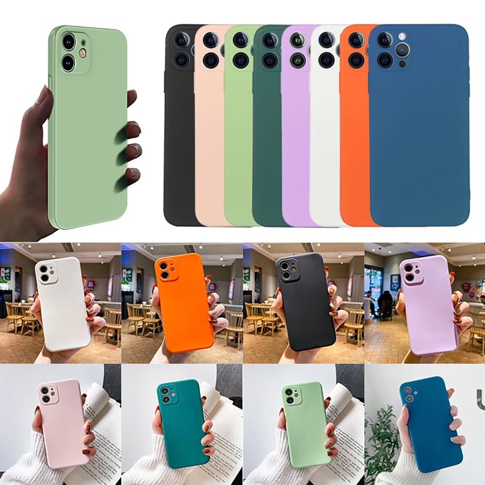 iphone 13 mini silicone case UTOPER Official Square Liquid Silicone Case for iPhone 11 12 13 Pro Max Mini XS Max XR X 7 8 Plus SE Lens Protection Cover Funda case iphone 13 mini