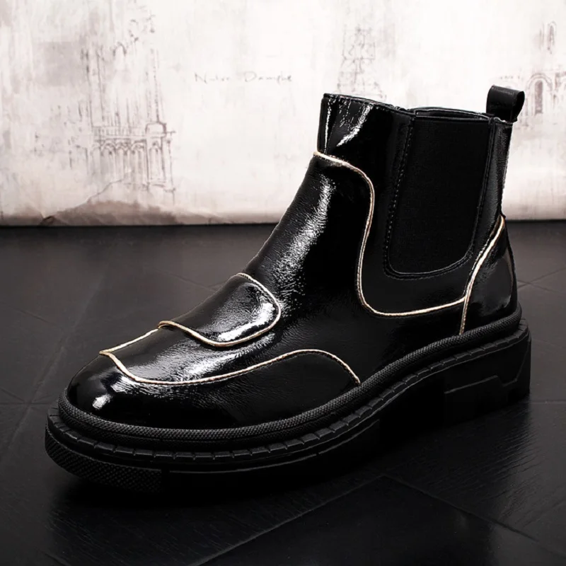 

New men high top leather shoes deri ayakkab erkek moccasin homme sapato social de luxo men shoes