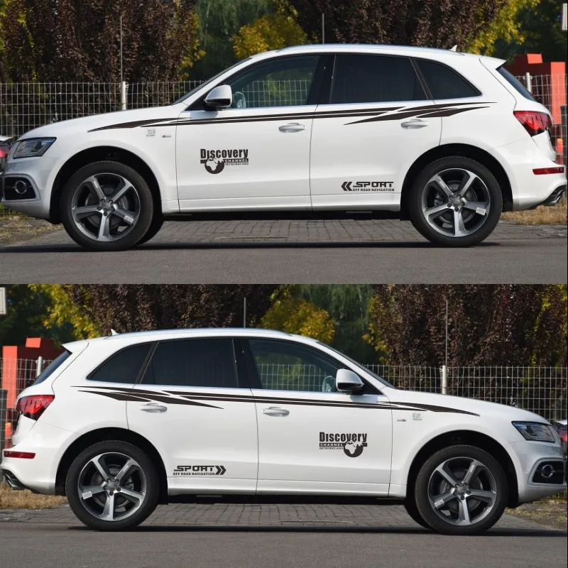Наклейка на спортивную машину для Audi Q3 Q5 Q7 Discovery, Спортивная наклейка для автомобиля, Стайлинг кузова, боковая дверь, хвост, Декоративная Виниловая наклейка