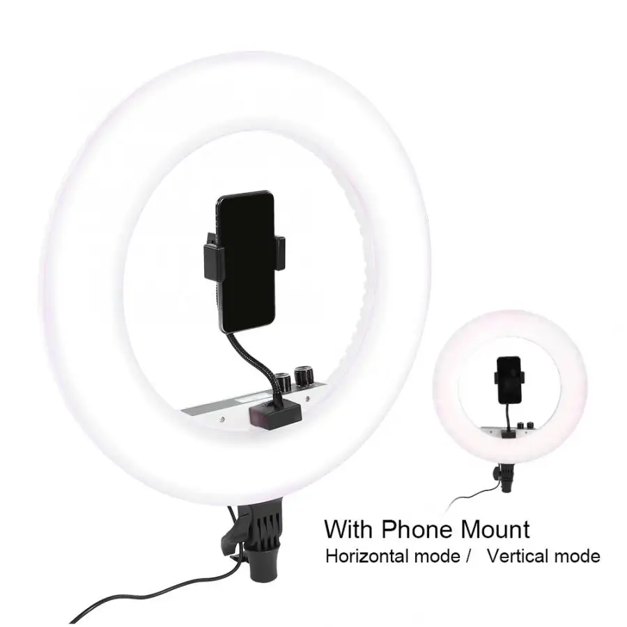 Dimmable светодиодный селфи кольцо свет фотографии видео живое Освещение 3200 K-5600 K теплый или холодный свет макияж лампа Инструмент
