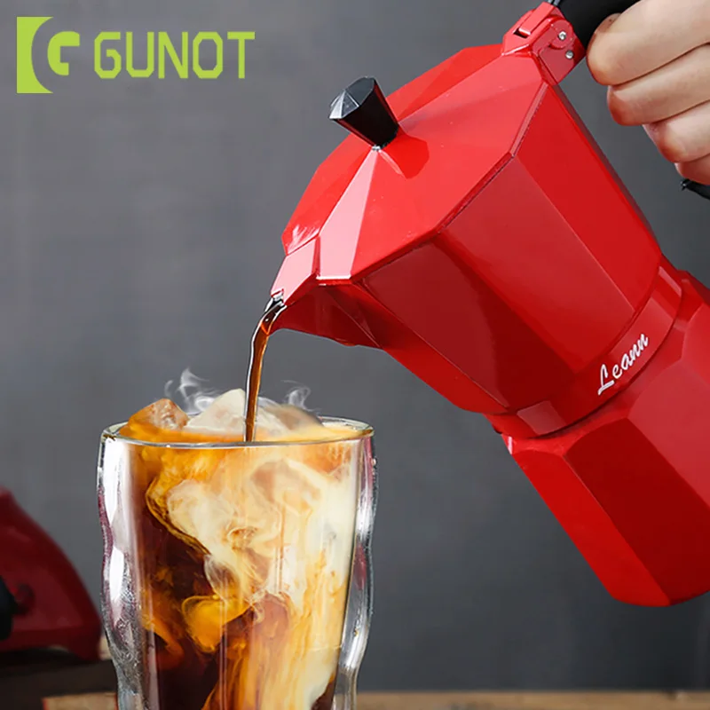 

GUNOT Coffee Maker Aluminum Mocha Espresso Percolator Pot Coffee Maker Coffe Filter Italian Espresso Percolator Kitchen Tools