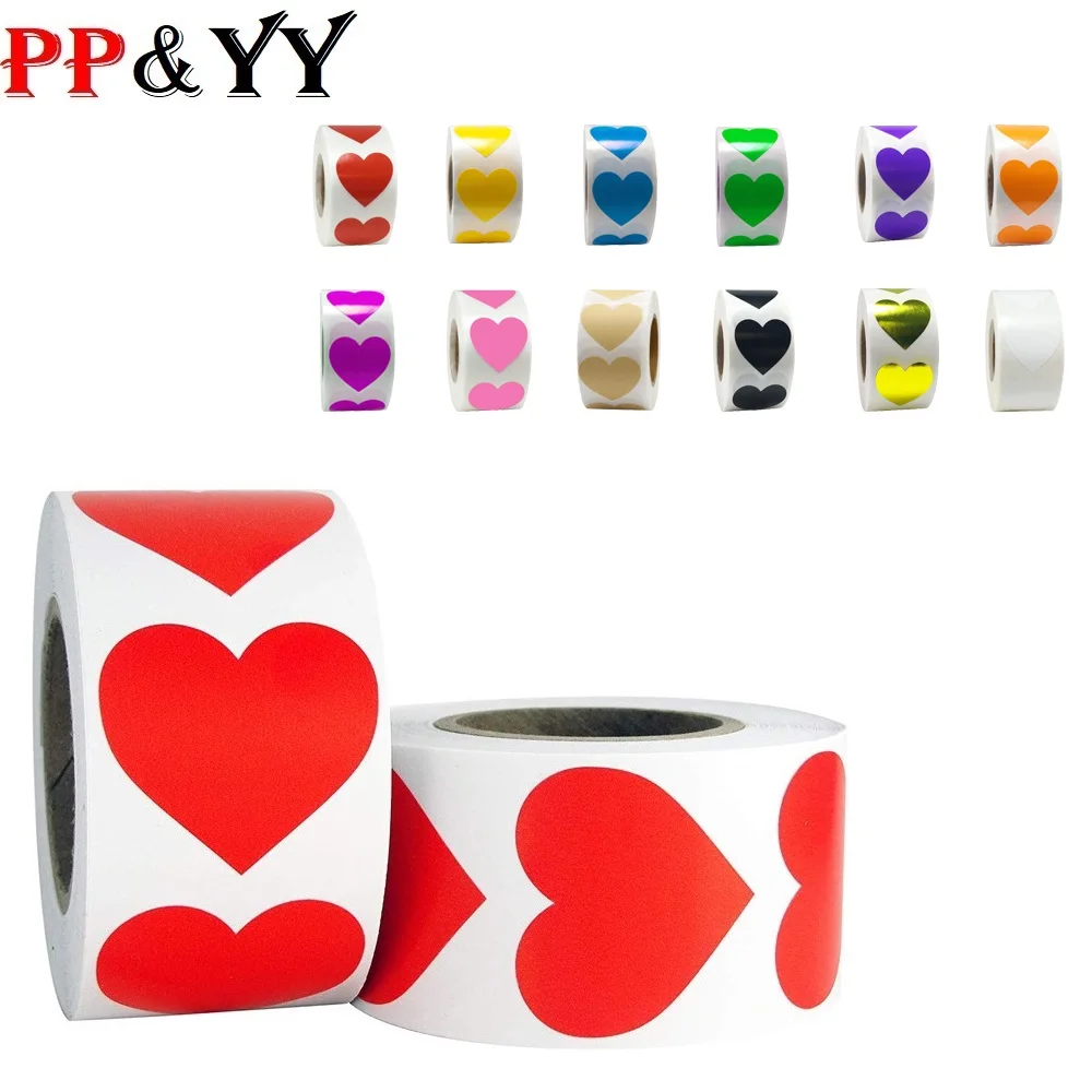 

100-500pcs Heart-Shaped Love Sticker Seal Labels Scrapbook for gift Packaging Birthday Party Supplies cute stationery sticker