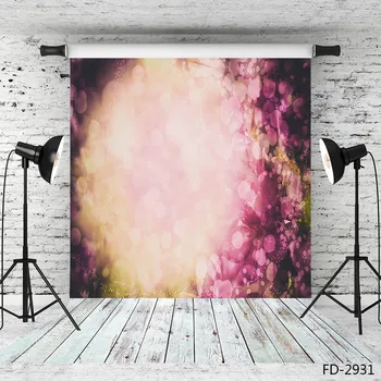 

Valentine's Flower Glitter Bokeh Wood Board Photography Background Baby Children Portrait Photographic Backdrop For Photo Studio