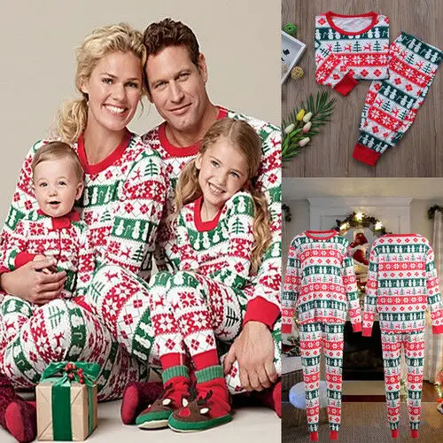 Комплект рождественских пижам для всей семьи; женская одежда для сна; одежда для сна