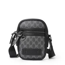 

New Fashion Casual Small Shoulder Crossbody Bag Luxury Designer Plaid Leather Mini Messenger Bag Male Phone Key Pouch Flap Pack