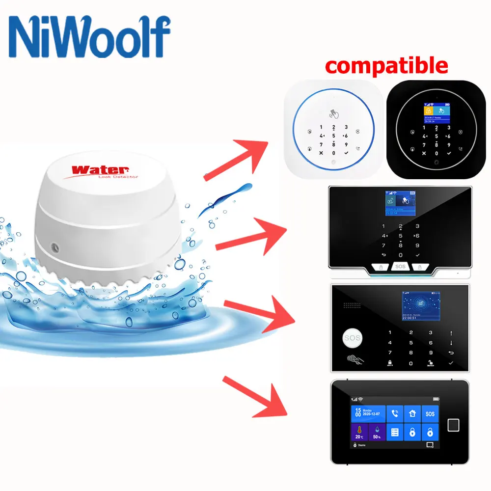 Water Leak Detector Alarm - 2 Or 4 Pack, Battery Powered, Flood & Overflow Sensor