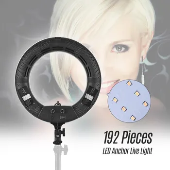 

LED Ring Light 192 Pieces LEDs Anchor Live Light Temperature 38W Power Ring Video Lamp for Makeup Camera Phone Video Shooting
