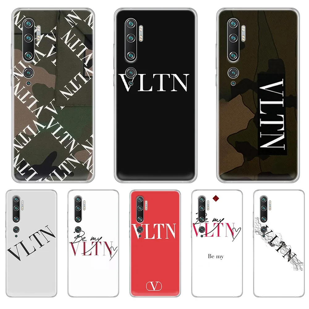 

Luxury brand Italy VLTN soft cover Transparent Phone Case cover hull For XIAOMI mi 3 4 5 5X 8 9 10 se max pro a2 9T note lite