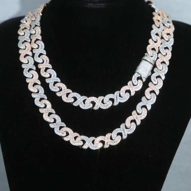 アクセサリー GLITTER Iced Out Chain Necklace 2025 New Iced Out Cross Necklace for Men Women Bling Silver