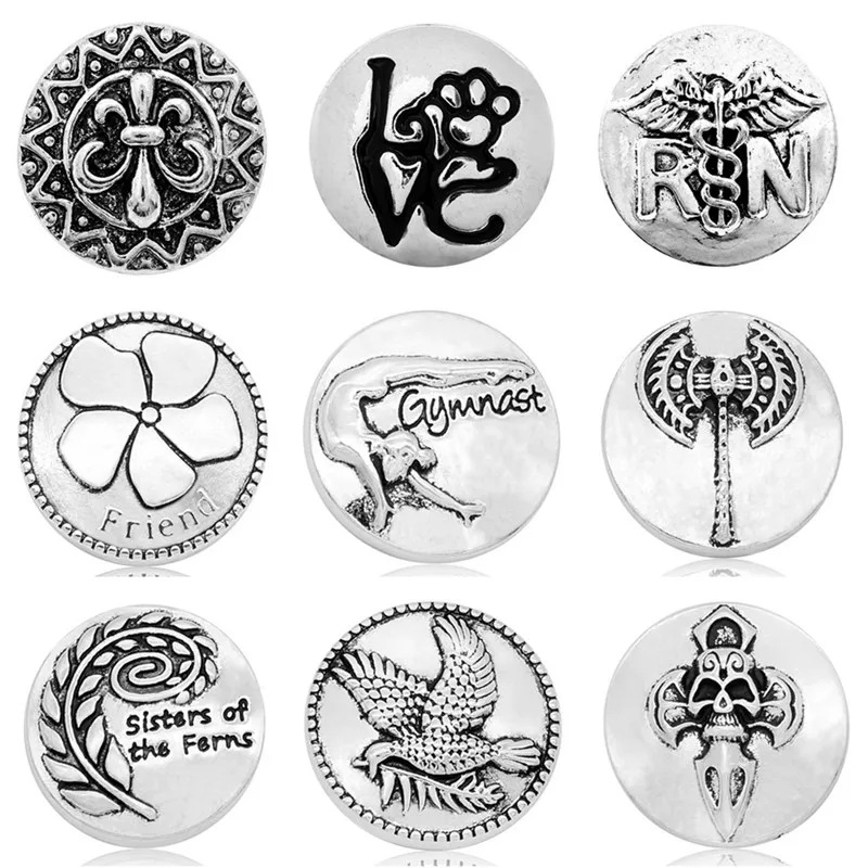 

Beauty Round "R&N" Wings Love Friends birds pattern 18mm charm snap buttons fit DIY snap jewelry wholesale