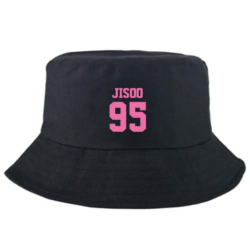 JISOO BLACK IKFUNII Kpop Blackpink Kill This Love хлопковые Панамы повседневные шляпы от солнца Fanmde подарок(черный, бежевый - Цвет: JISOO BLACK
