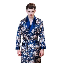 2020New Шелковый Одноместный халат для мужчин весна с длинным рукавом шелковая домашняя одежда