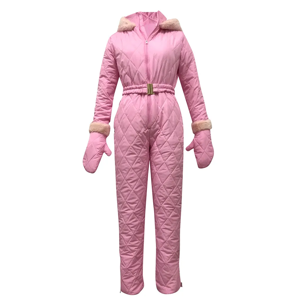 Зимняя женская куртка, Модный повседневный плотный лыжный костюм для сноуборда, спортивный костюм на молнии, лыжный костюм, зимняя верхняя одежда - Цвет: Pink
