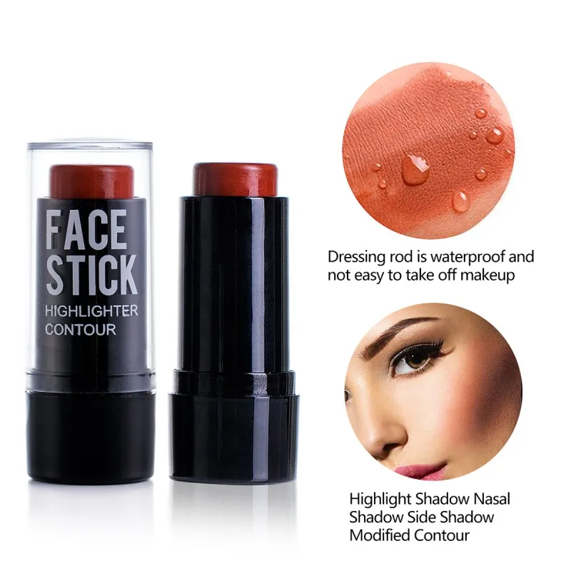 

Face Highlighter Bronzer Stick 3D Shimmer Powder Creamy Concealer Glitter face contour face highlighter pen Face Brighten Makeup
