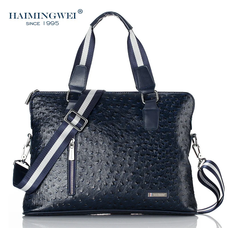 

New Style Fashion Ostrich Grain Blue Cross MEN'S Single-shoulder Bag Shoulder Bag Leisure Bag