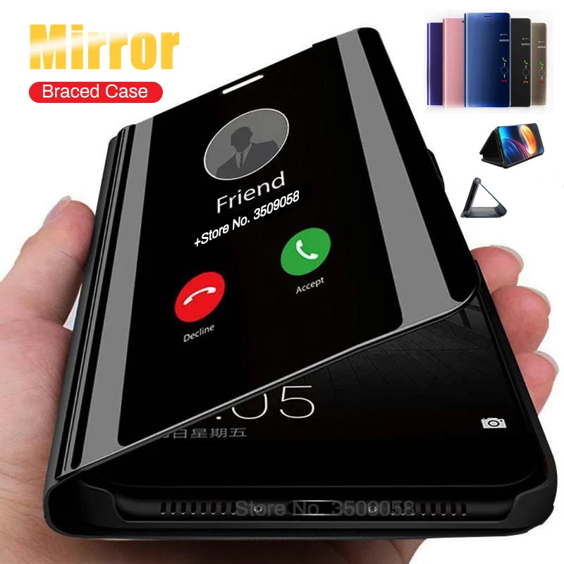 Samung S23Ultra Case Smart Mirror Leather Flip Cover For Samsung Galaxy S22 S23 Ultra S 22 23 Plus 5G Magnetic Book Stand Coque phone case leather phone case leather wallet case leather case smart mirror flip case