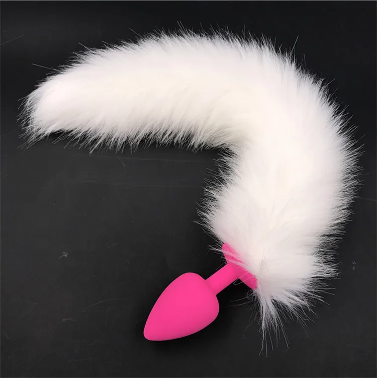 Силиконовая Анальная пробка для мастурбации хвост белой лисы| |