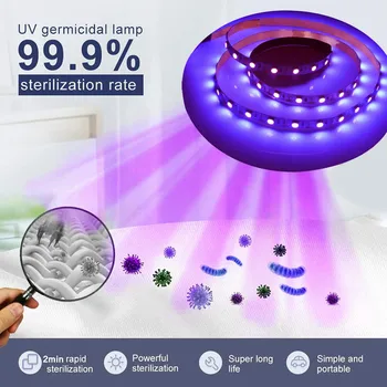 

UV LED Strip Light 12V 1M 2835 60LED 5M 5050 60LED TV Desktop Screen BackLight Bar Strip Lamp Sterilizer For cabinet wardrobe