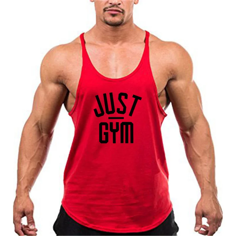 Бренд Just gym, Мужская одежда для бодибилдинга, Стрингер, майка для фитнеса, мужская майка для мышц, Y back, майка без рукавов, спортивные майки