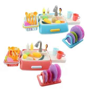 

Children Simulation Plastic Electric Dishwasher Sink Pretend Play Kitchen Toys Kids Early Education Birthday Gifts