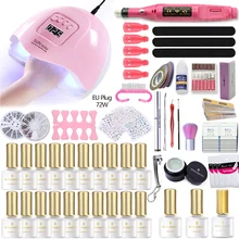 20/10 шт. УФ Гель-лак для ногтей набор УФ светодиодный светильник сушилка с Гель-лак для ногтей комплект био-Гели Soak Off набор маникюрных инструментов сверла для ногтей и нейл-арта