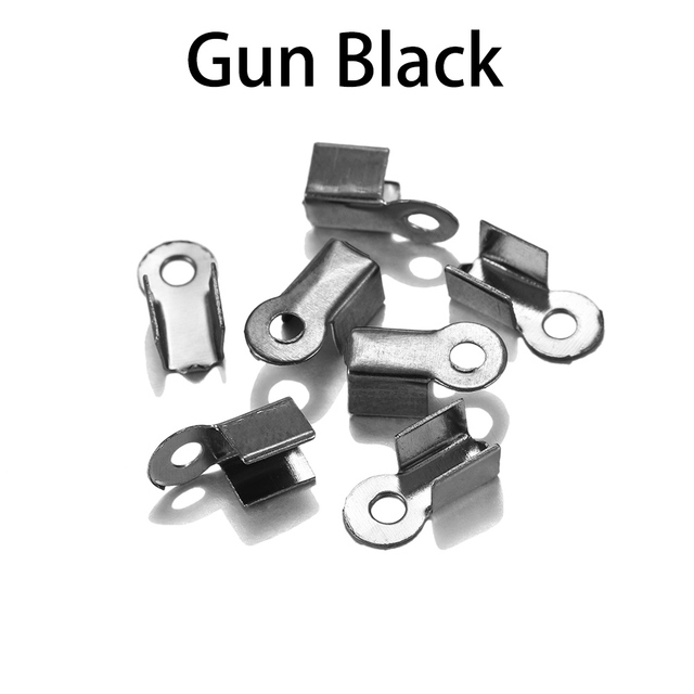 Crimp Bead Connectors Cord End Caps String Ribbon Leather Clip Foldover Cord Ends Fastener For DIY Jewelry Making Supplie