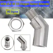 M18 x1.5 o2 sensor de oxigênio chefe extensor espaçador 45/90 graus lambda sensor oxigênio sensor prata para decat hidrogênio peças motor