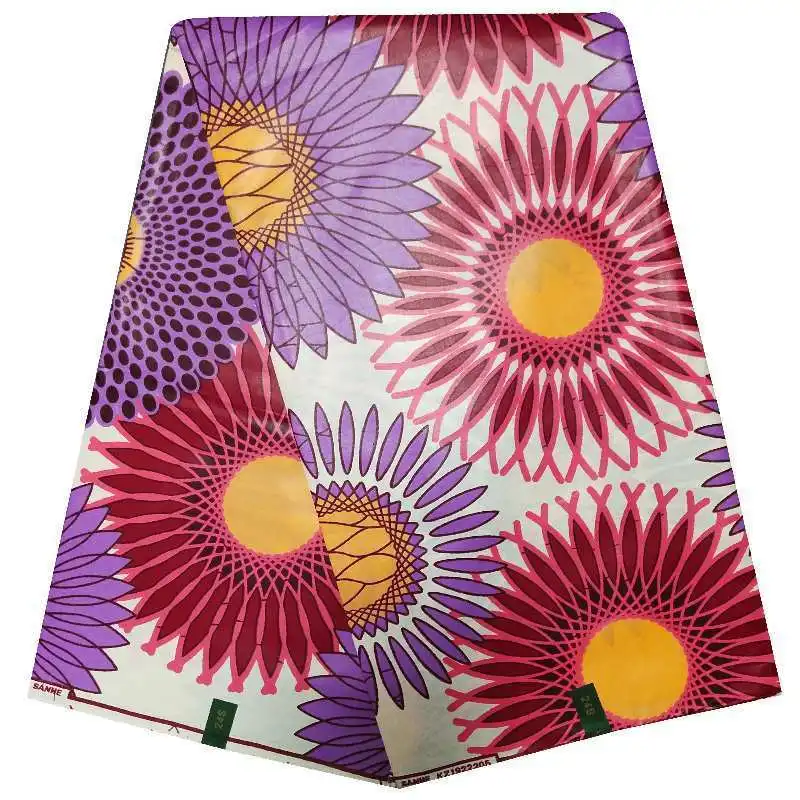 Новейшая модная африканская вощеная ткань принтом, хлопок, нигерийская Анкара, настоящая голландская восковая ткань java для женского платья - Цвет: as picture