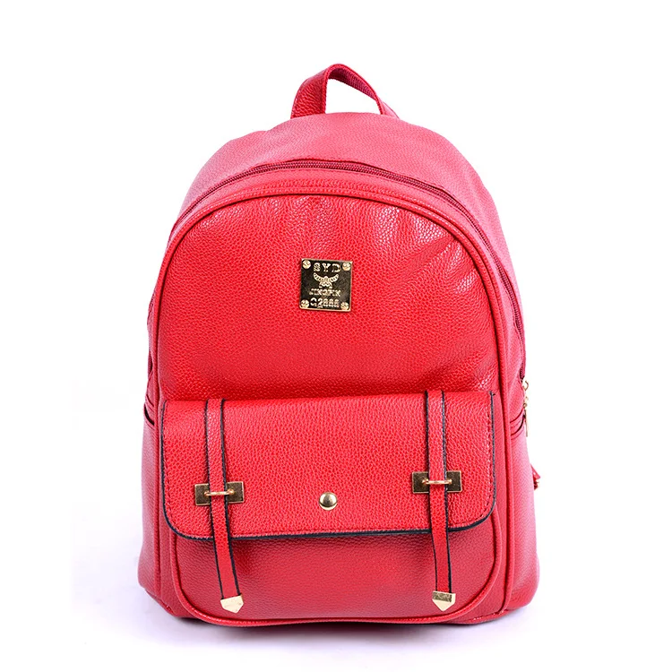 

2019 Trend Simple Backpack PU Fabric GIRL'S College Style Outdoor Large Capacity Backpack